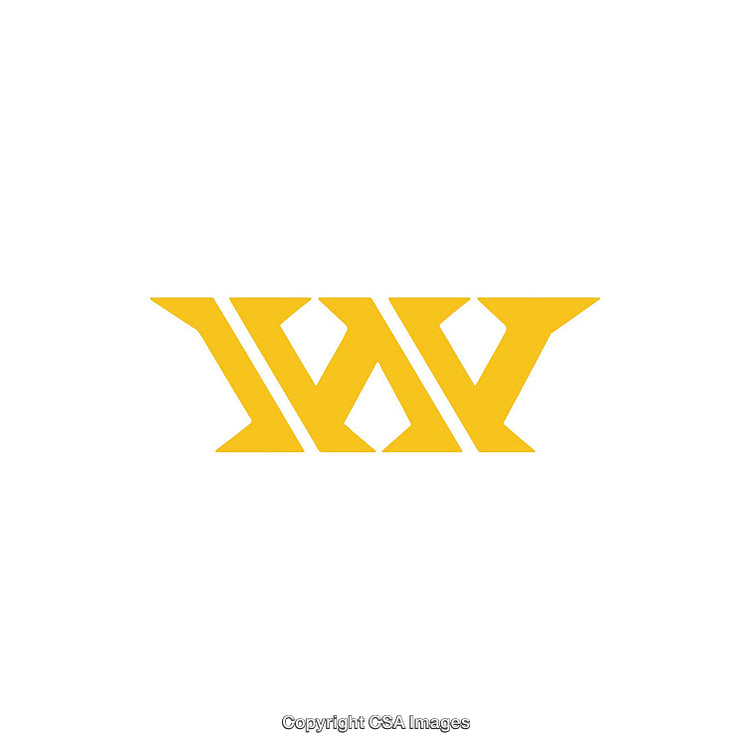 Stylized Yellow Letter W Logo Design on a White Background
