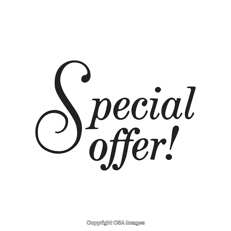 Elegant Typography Display of Special Offer Promotion in Black and White