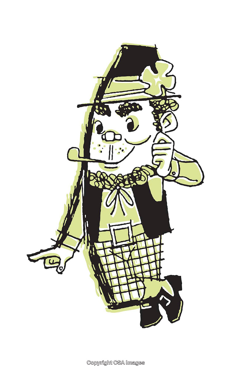 Colorful Illustration of a Playful Character in Vintage Style