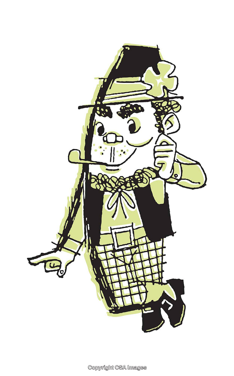 Colorful Illustration of a Playful Character in Vintage Style