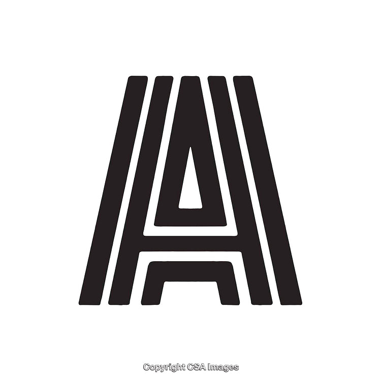 Stylized Illustration of the Letter A in a Geometric Design