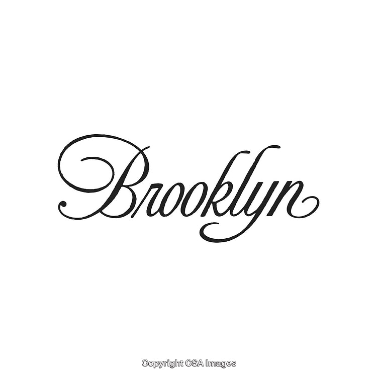 Elegant Script Typography Displaying the Word Brooklyn in Black Ink