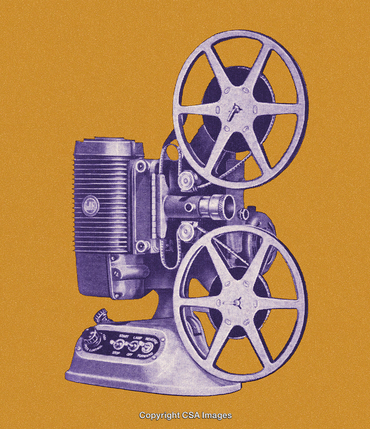 Vintage Film Projector on Textured Background with Retro Appeal and Style