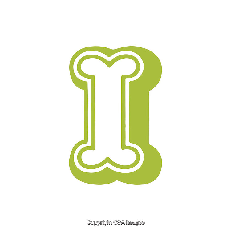 Green-Lined Outline of Stylized Letter I on a White Background
