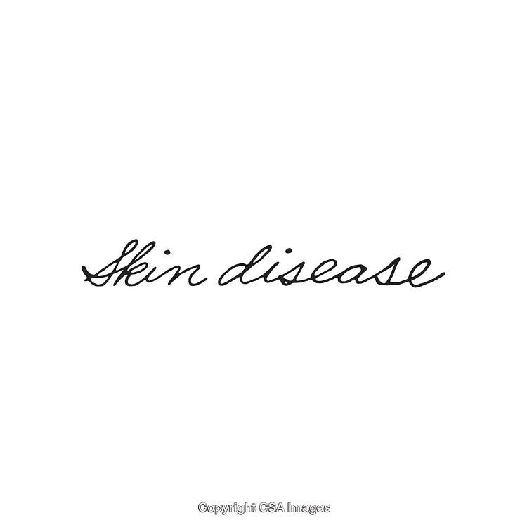 Elegant Handwritten Text Depicting the Words 'Skin Disease' in Black