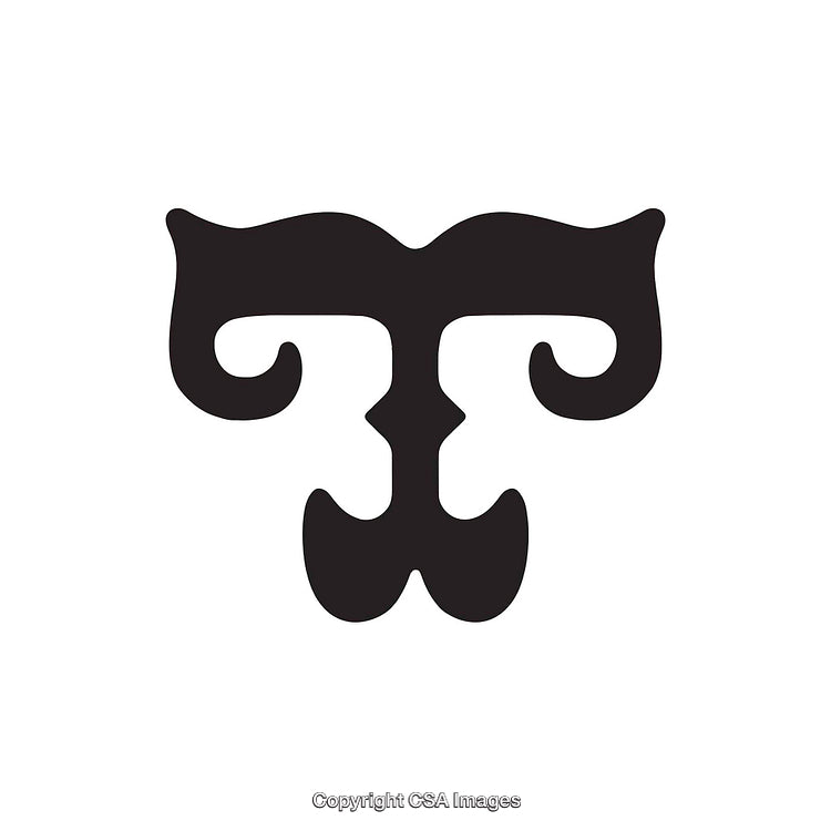 Stylized Black Letter 'T' Logo with Artistic Design on White Background