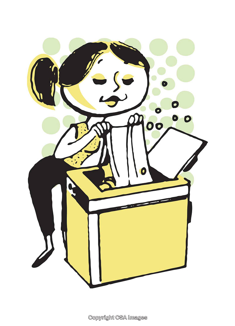 Playful Illustration of a Girl with a Washing Machine and Bubbles