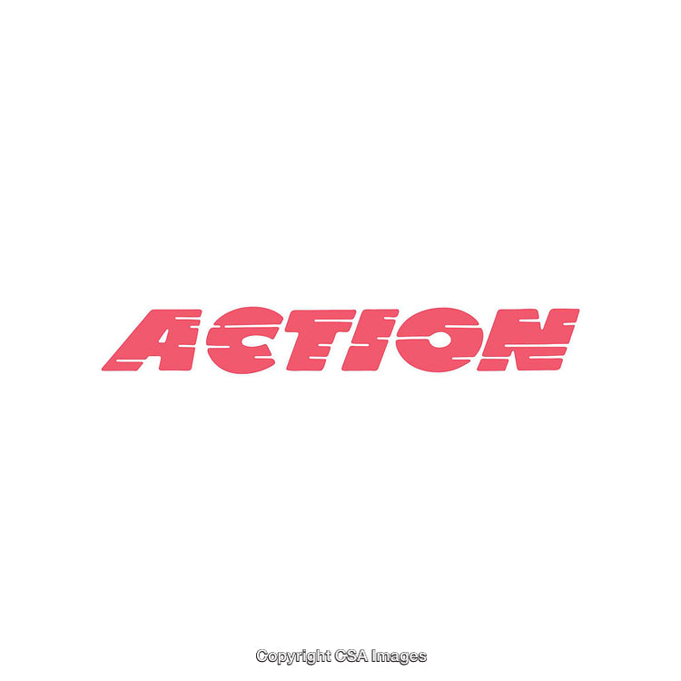 Modern Stylized Action Text Design in Bold Pink Font