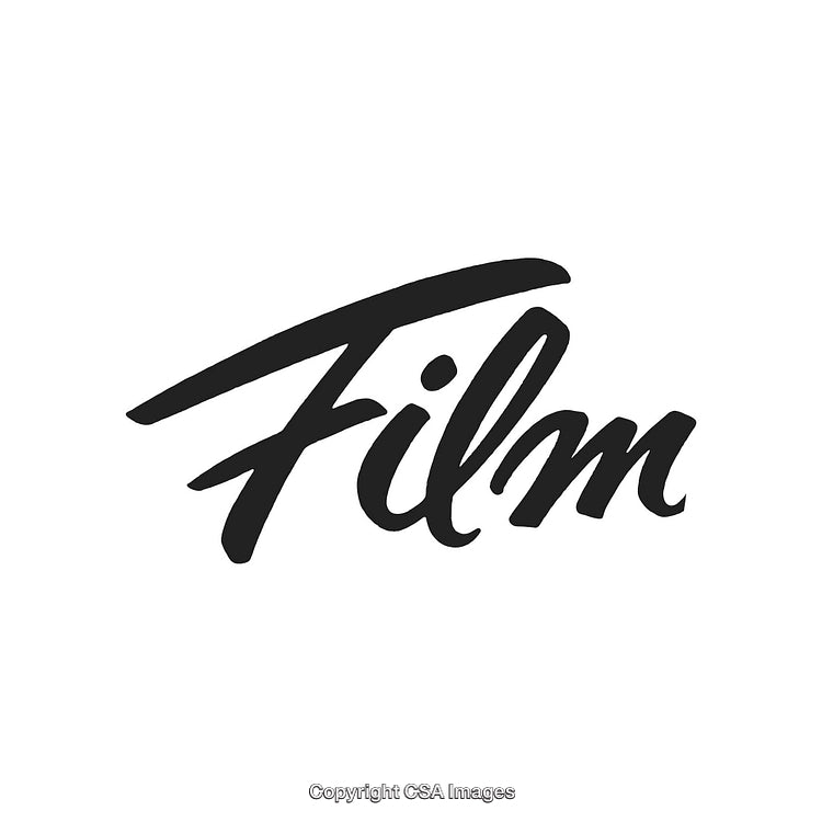 Handwritten Black Film Text on Minimalistic White Background