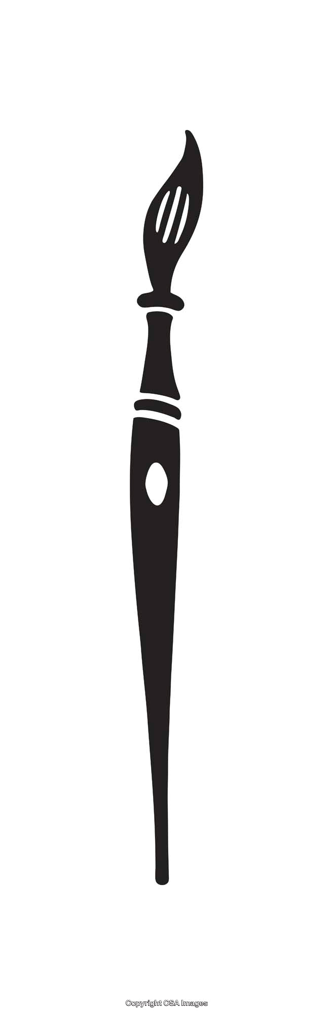 Black And White Silhouette of a Paintbrush for Art and Creativity