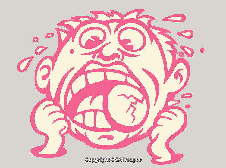Illustrated Emotional Expression of Frustration in Colorful Cartoon Style