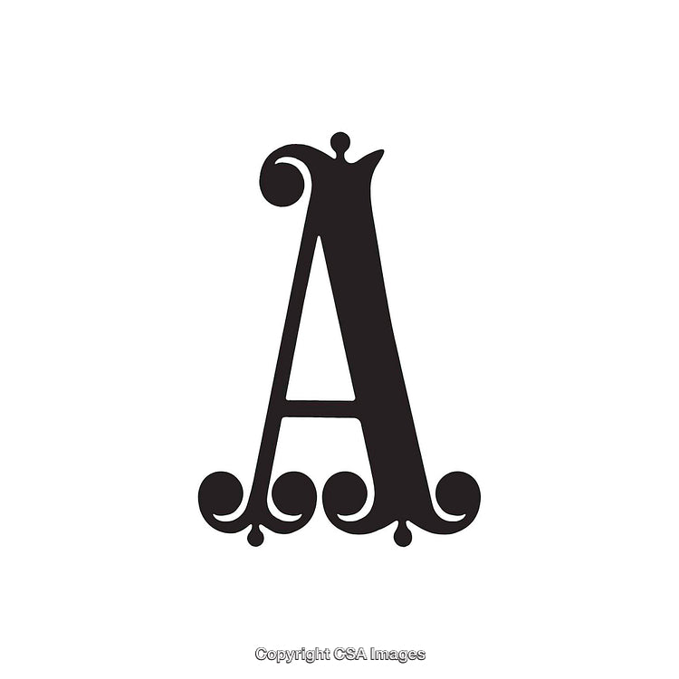 Elegant Stylized Decorative Letter A Design Element on White Background