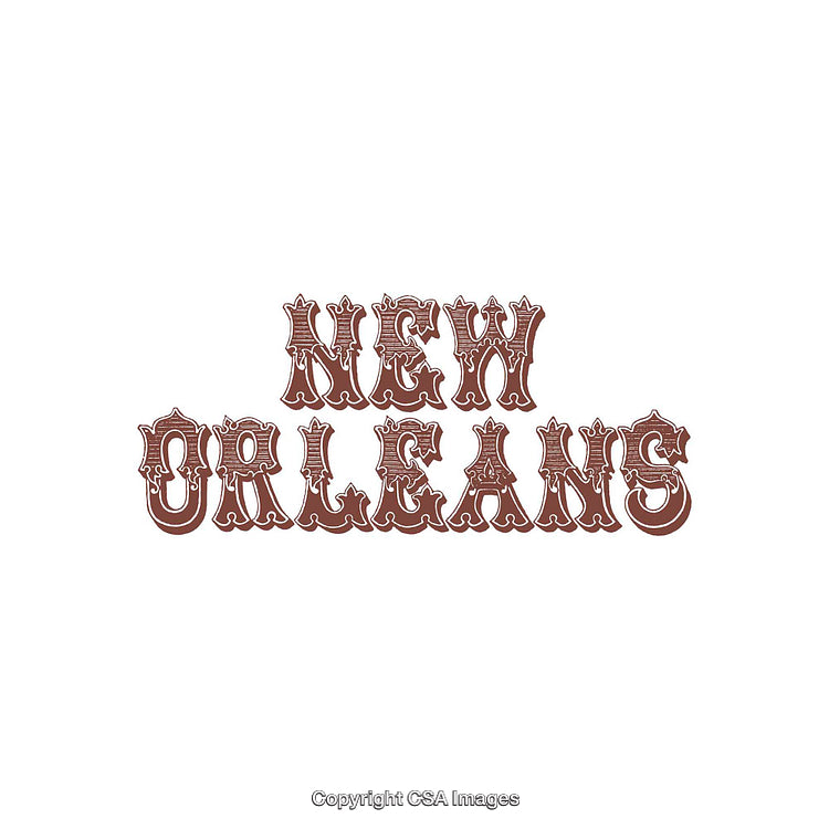 New Orleans Decorative Text Design with Intricate Lettering Details