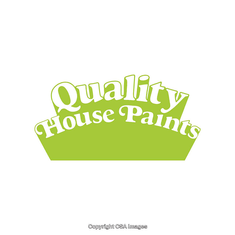 Illustration Featuring Green Text Highlighting Quality House Paints Brand