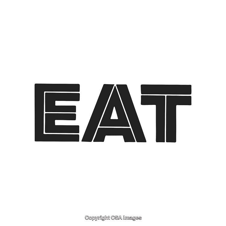 Creative Typography Design Featuring the Word 'Eat' in Bold Modern Font