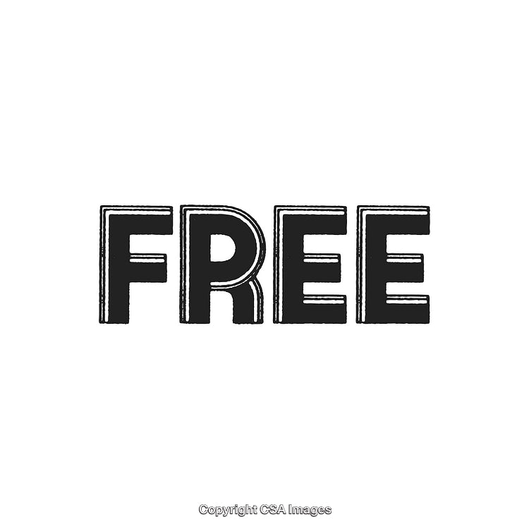 Bold Display of the Word Free in Stylistic Typography on White Background