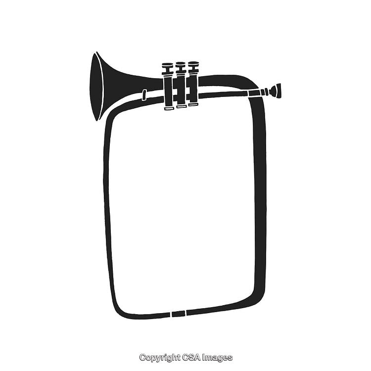 Black And White Border Depicting Musical Instrument Art