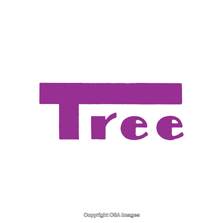 Purple Text Design Featuring a Unique Font Displaying the Word Tree