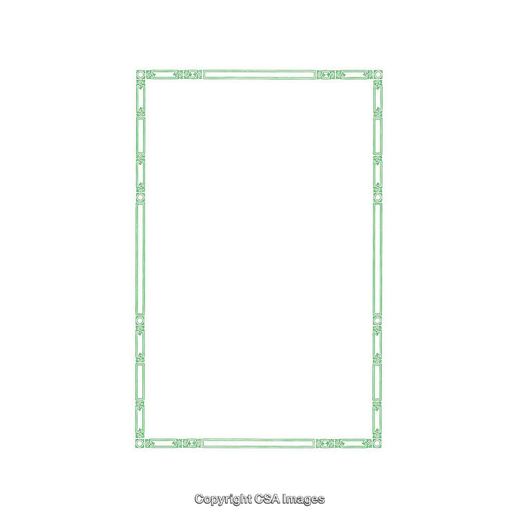 Ornate Green Decorative Frame with Elegant Thin Border Design