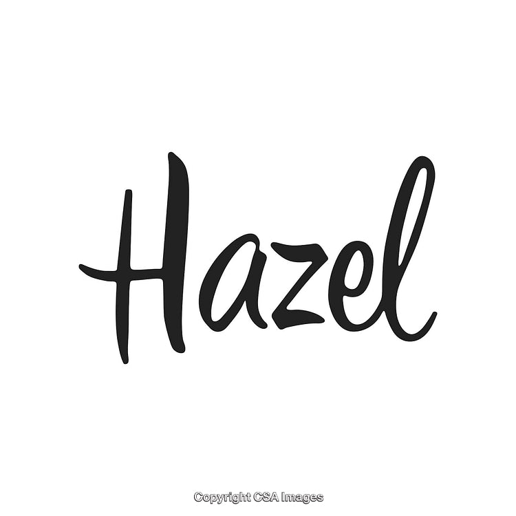 Stylish Handwritten 'Hazel' Text in an Elegant Calligraphy Style