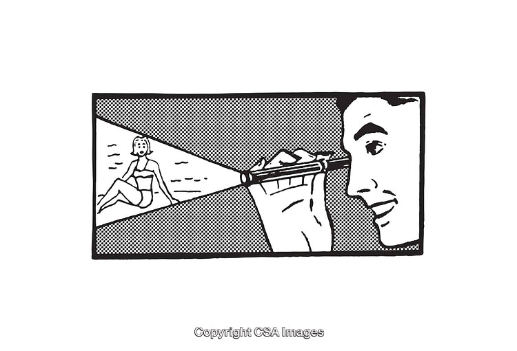 Retro Black and White Illustration of a Creative Scene Depiction