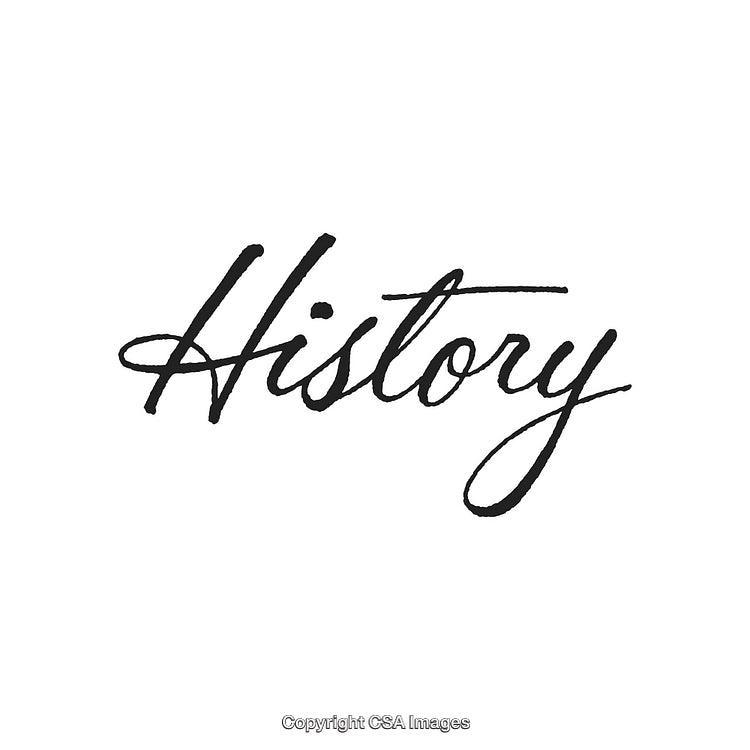 Elegant Calligraphy Depicting the Word History on a White Background
