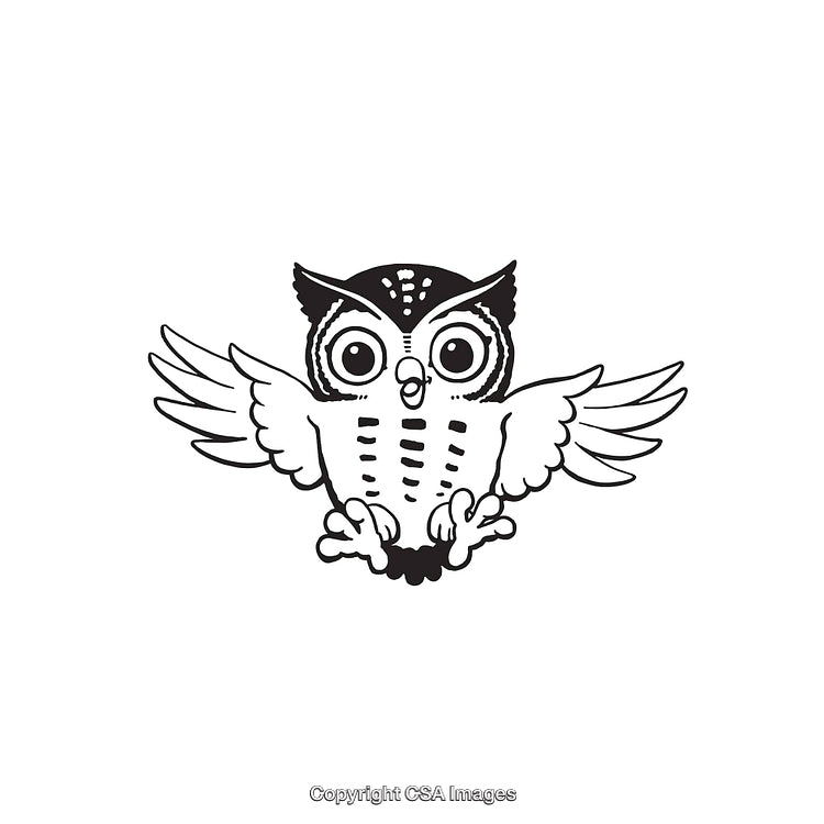 Adorable Owl Line Art Illustration Perfect for Creative Projects