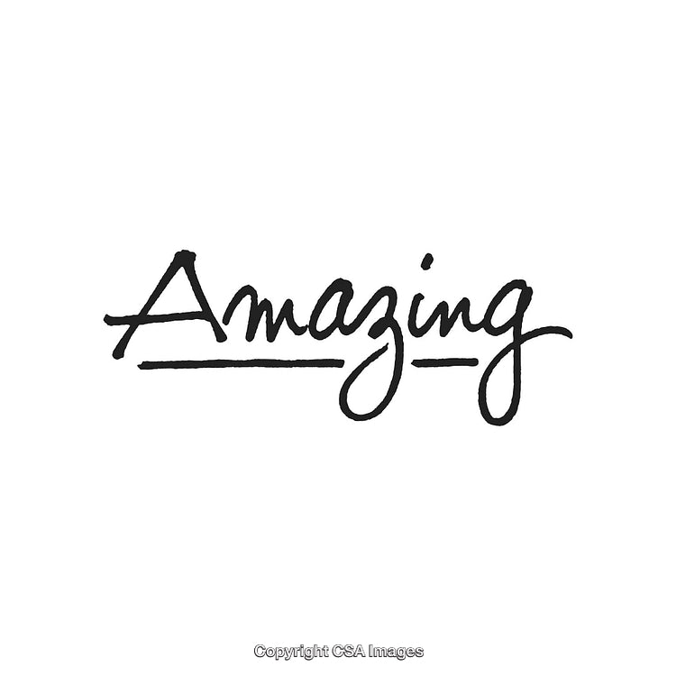 Handwritten Script of the Word Amazing With an Underline