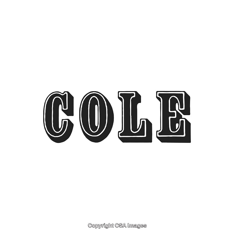 Vintage Western Font Style With Bold Black Text Reading Cole
