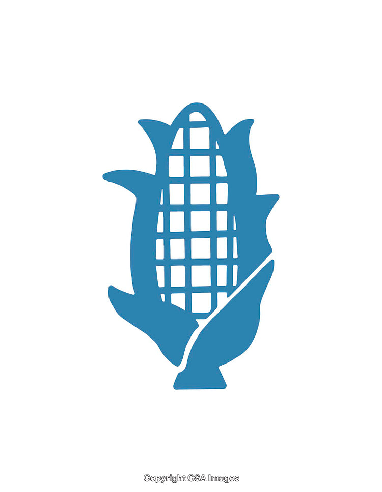Blue Corn Icon Depicting a Modern Simplistic Agricultural Design
