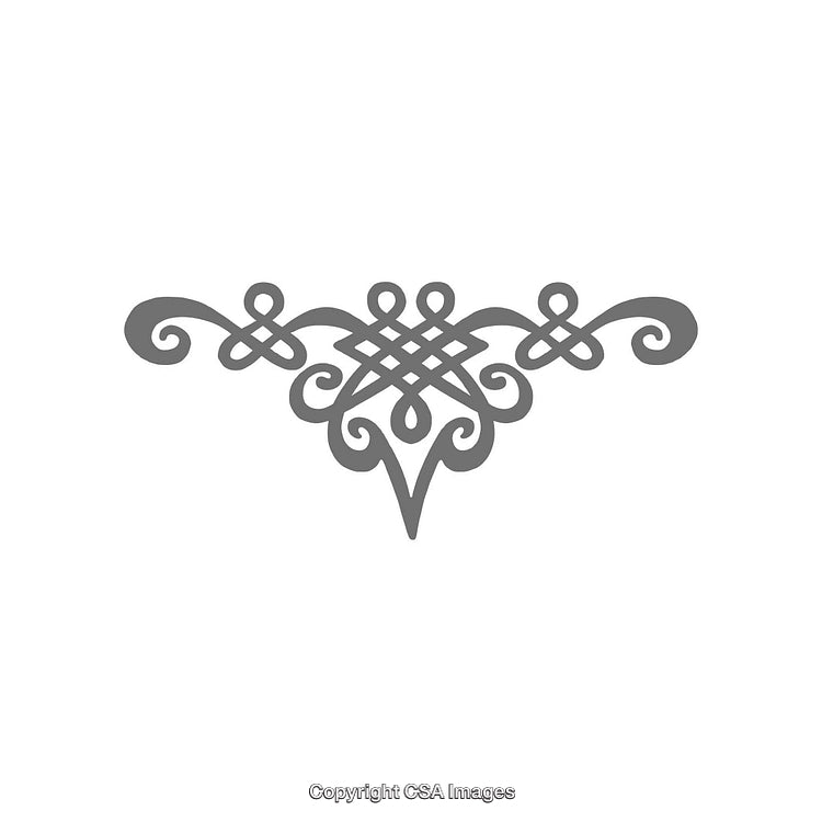 Elegant Symmetrical Flourish Ornament with Intricate Swirls and Loops