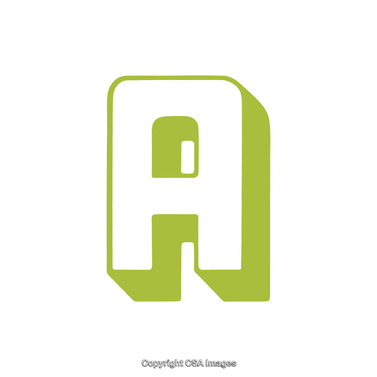 Stylized Green Letter A with a Unique Block Design
