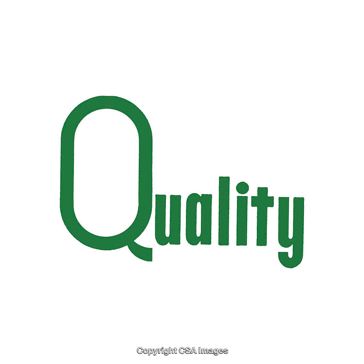 Simple Green Quality Text Illustration on White Background