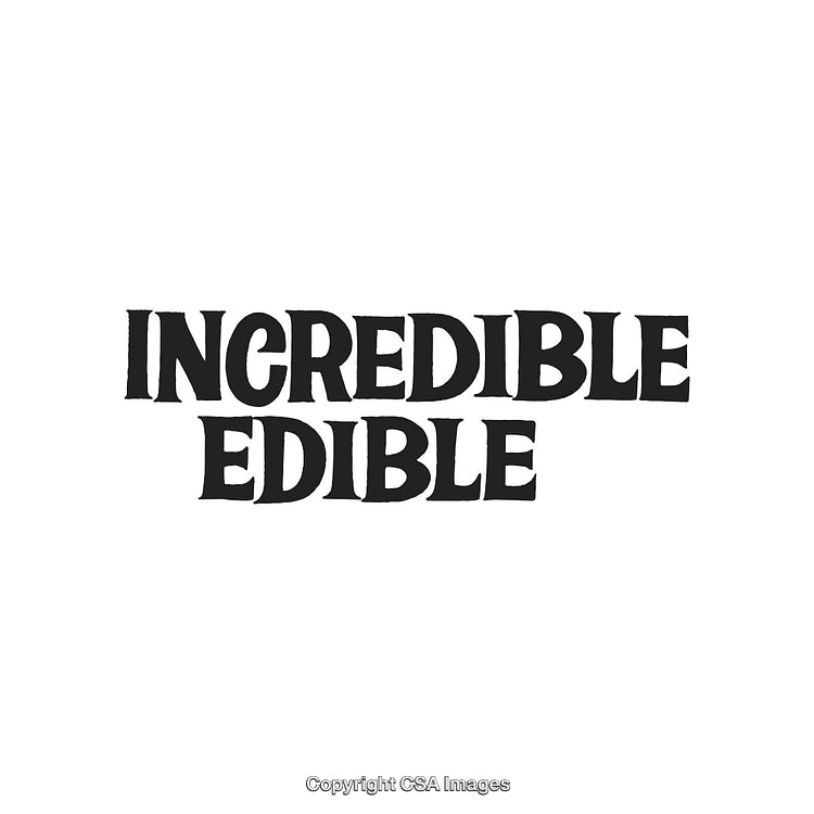 Bold 'Incredible Edible' Text Design on a White Background