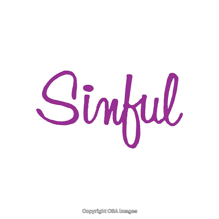 Purple Calligraphy 'Sinful' Text in a Minimalist Design