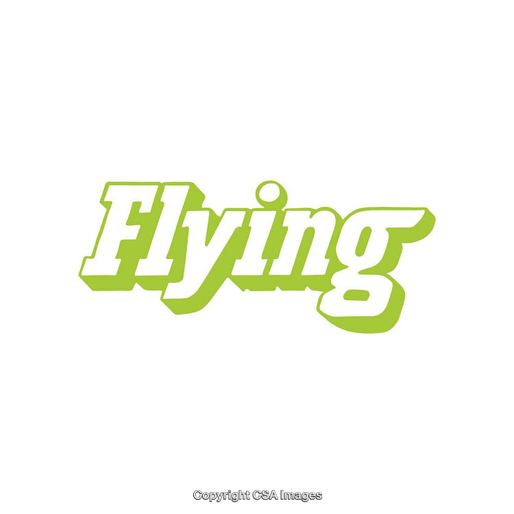 Green Colorful Flying Text Graphic in Bold Typography Style