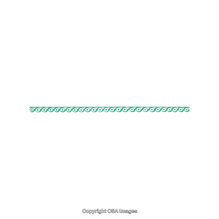 Intricate Green Geometric Design Border Pattern Isolated on White Background
