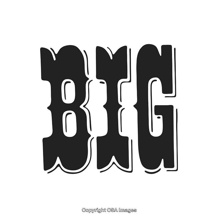 Bold Black Text Design Featuring the Word 'Big' with Classic Styling