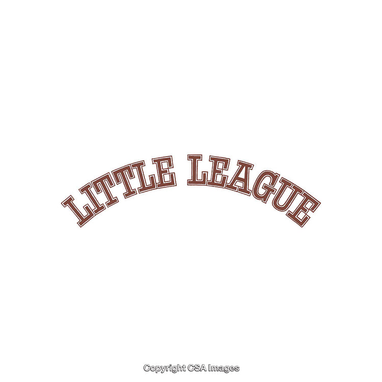 Vintage Styled Typography of 'Little League' with Curved Lettering Design