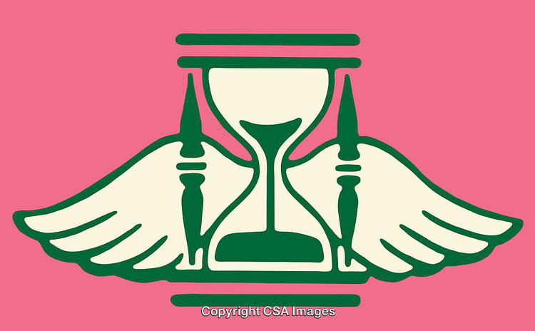 Abstract Winged Hourglass On Vibrant Pink Background