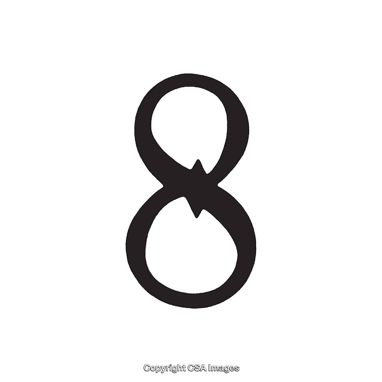 Black Number Eight Shaped Symbol on a White Background