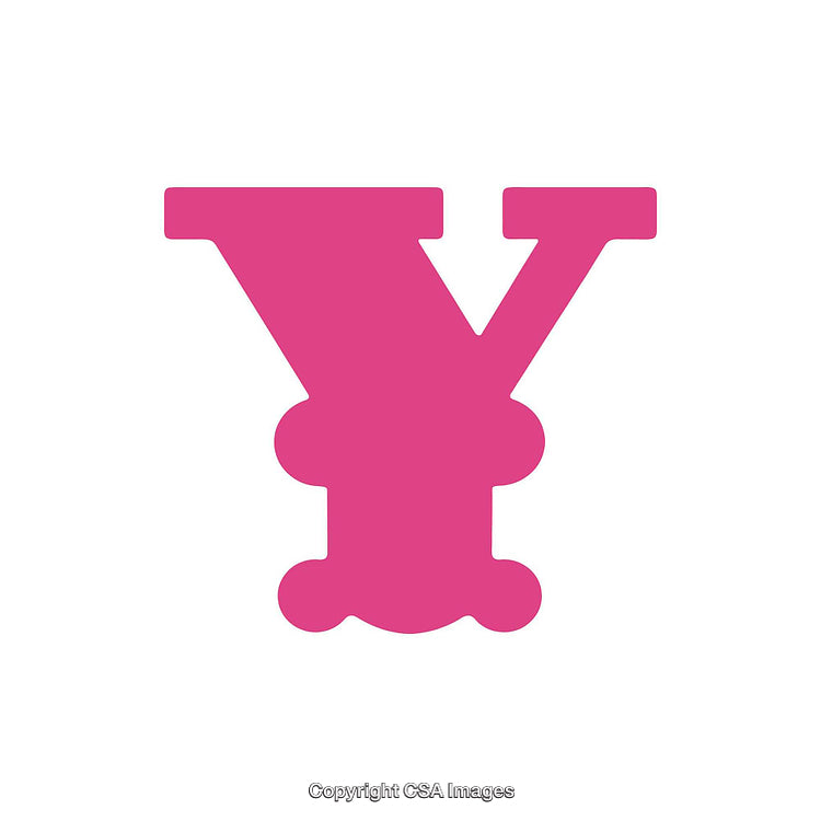 Pink Stylized Letter Y on a White Background