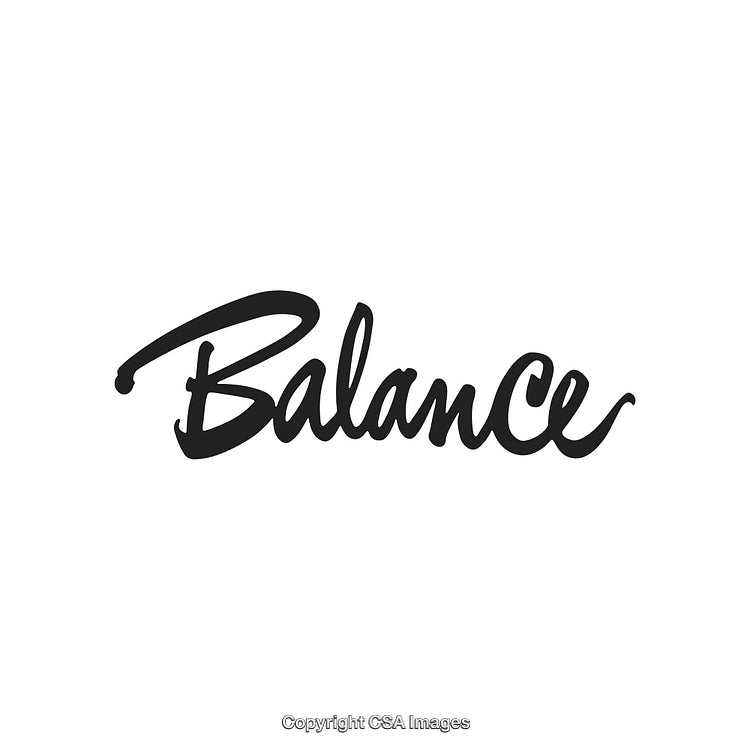Stylized Handwritten 'Balance' Word in Black on Clean White Background