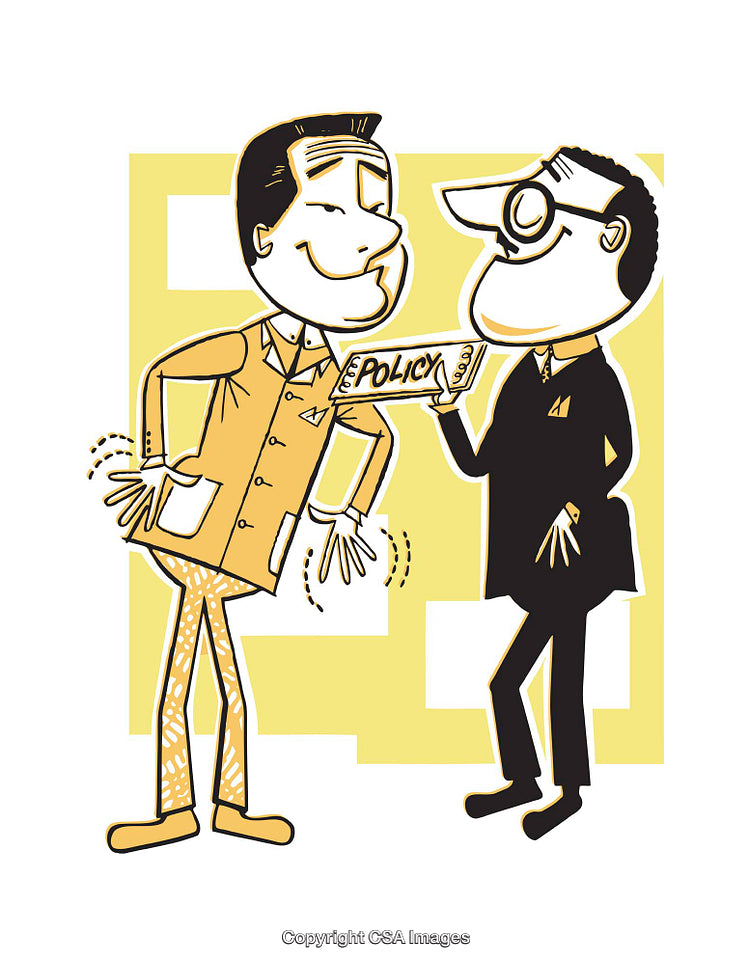 Retro Cartoon Illustrating Business Agreement with Two Characters in Negotiation