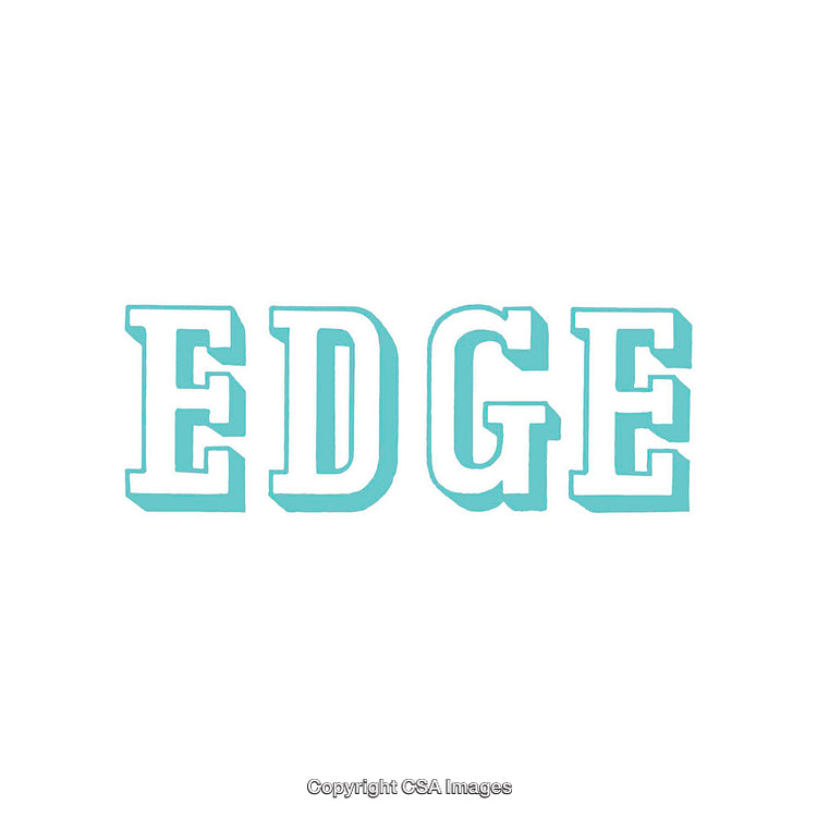 Bold Typography Design Featuring the Word 'Edge' in Blue Letters on White