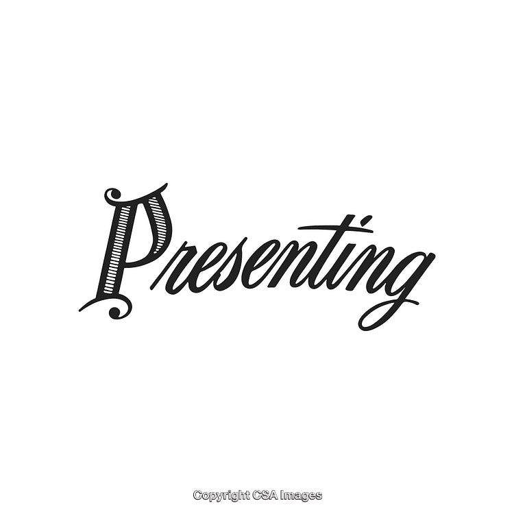 Elegant Typography of the Word 'Presenting' in Classic Artistic Style