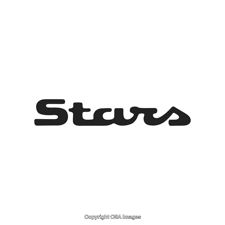 Stylized Black Stars Font Design on Simple White Background