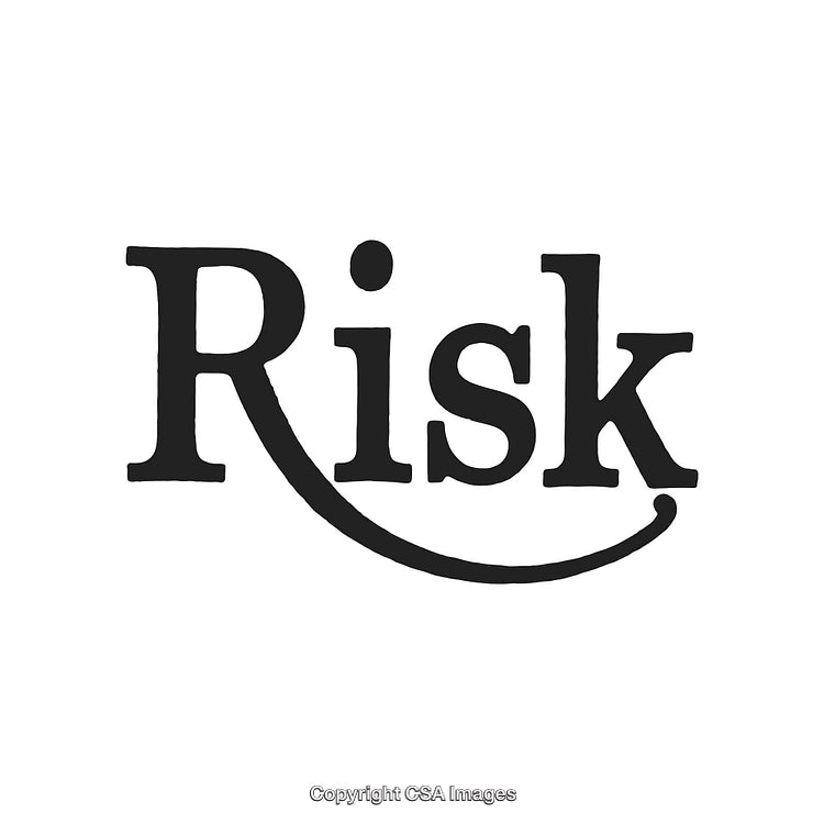 Typography Design Featuring the Word 'Risk' in a Stylish Font