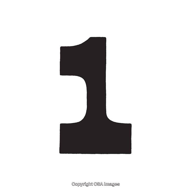 Black Stylized Number One on a White Background