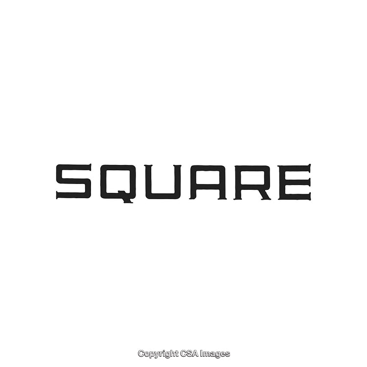 Bold Black Text Displaying the Word Square on a White Background